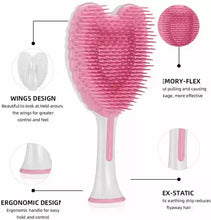 Load image into Gallery viewer, Tangle Angel Cherub 2.0 – Detangling Hairbrush for Kids in Gloss White / Pink Bristles | Anti-Static, Heat-Resistant, Compact Brush
