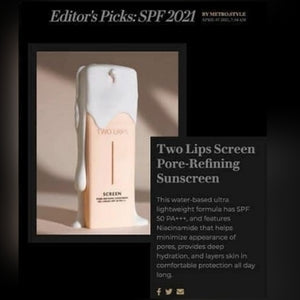 20% off on TWO L(I)PS SCREEN (Pore-Refining Sunscreen)