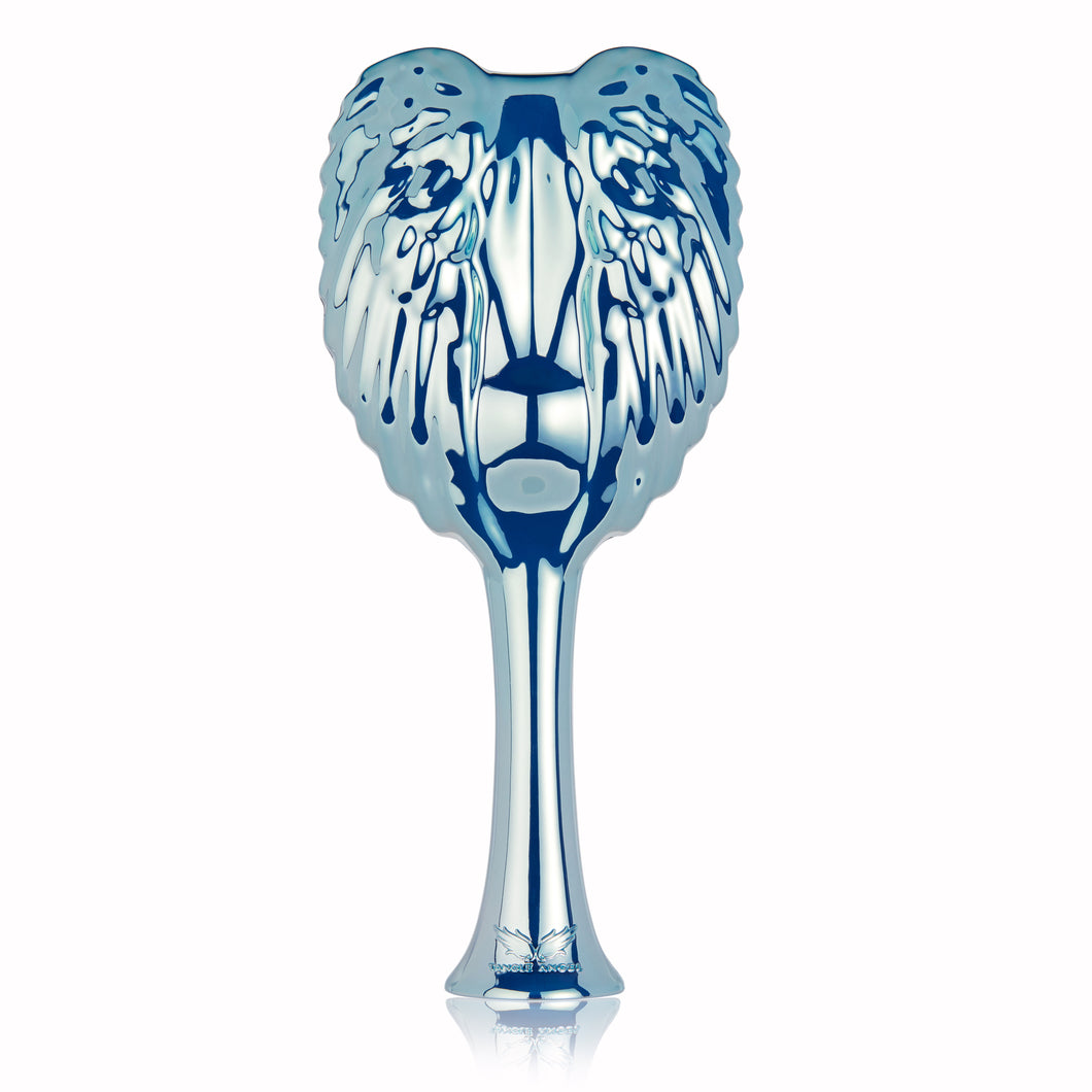 Tangle Angel Pro in Blue Chrome – Detangling Hair Brush for All Hair Types | Anti-Static, Heat-Resistant, Compact Brush