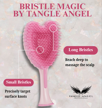 Load image into Gallery viewer, Tangle Angel Cherub 2.0 – Detangling Hairbrush for Kids in Gloss White / Pink Bristles | Anti-Static, Heat-Resistant, Compact Brush
