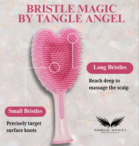 Tangle Angel Cherub 2.0 – Detangling Hairbrush for Kids in Gloss White / Pink Bristles | Anti-Static, Heat-Resistant, Compact Brush