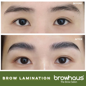 Brow lamination, browhaus, brow salon, before and after