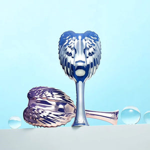 Tangle Angel Pro in Blue Chrome – Detangling Hair Brush for All Hair Types | Anti-Static, Heat-Resistant, Compact Brush